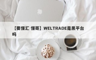 【要懂汇 懂哥】WELTRADE是黑平台吗
