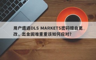 用户遭遇DLS MARKETS密码擅自更改，出金困难重重该如何应对？