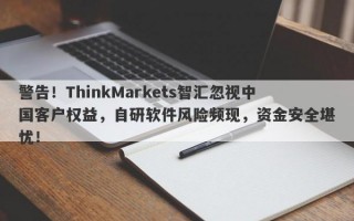 警告！ThinkMarkets智汇忽视中国客户权益，自研软件风险频现，资金安全堪忧！