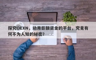 探究OEXN，动用巨额资金的平台，究竟有何不为人知的秘密？