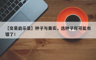 【交易启示录】种子与果实，选种子你可能也错了！