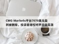 CWG Markets平台7070美元盈利被删除，投资者维权呼声日益高涨