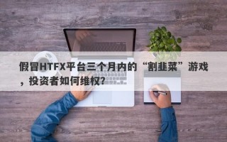 假冒HTFX平台三个月内的“割韭菜”游戏，投资者如何维权？