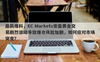 最新爆料，EC Markets安盈黄金交易剧烈波动导致爆仓风险加剧，如何应对市场突变？