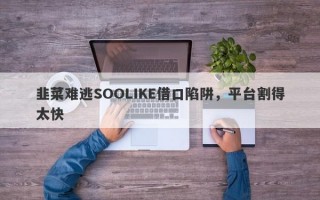 韭菜难逃SOOLIKE借口陷阱，平台割得太快