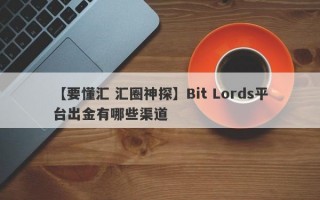 【要懂汇 汇圈神探】Bit Lords平台出金有哪些渠道
