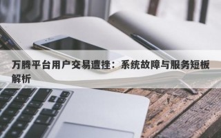 万腾平台用户交易遭挫：系统故障与服务短板解析