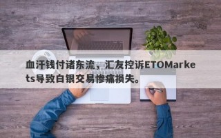 血汗钱付诸东流，汇友控诉ETOMarkets导致白银交易惨痛损失。