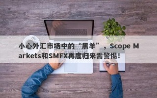 小心外汇市场中的“黑羊”，Scope Markets和SMFX再度归来需警惕！