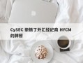 CySEC 撤销了外汇经纪商 HYCM 的牌照