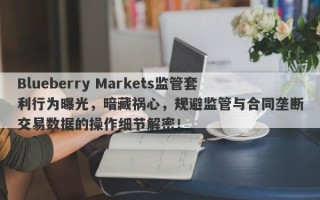 Blueberry Markets监管套利行为曝光，暗藏祸心，规避监管与合同垄断交易数据的操作细节解密！