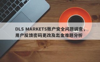 DLS MARKETS账户安全问题调查，用户反馈密码更改及出金难题分析