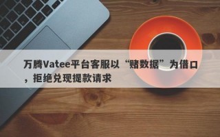 万腾Vatee平台客服以“赌数据”为借口，拒绝兑现提款请求