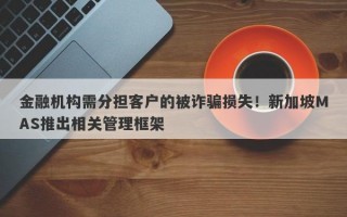 金融机构需分担客户的被诈骗损失！新加坡MAS推出相关管理框架