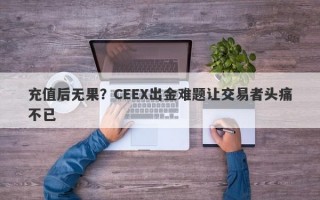 充值后无果？CEEX出金难题让交易者头痛不已