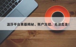 温莎平台黑幕揭秘，账户冻结、无法出金！