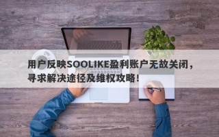 用户反映SOOLIKE盈利账户无故关闭，寻求解决途径及维权攻略！