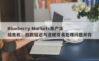 Blueberry Markets账户冻结危机：放款延迟与违规交易处理问题并存