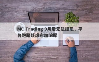 MC Trading 9月后无法提现，平台跑路疑虑愈加浓厚