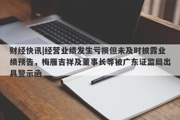 财经快讯|经营业绩发生亏损但未及时披露业绩预告，梅雁吉祥及董事长等被广东证监局出具警示函-第1张图片-要懂汇圈网